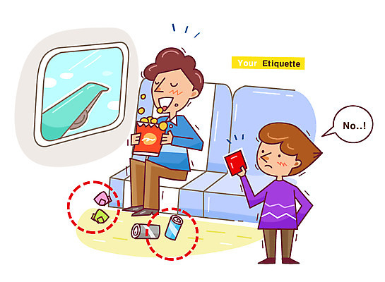 전신 남자 어린이 음식 의자 일러스트 창문 비행기 경고 서기 사람 앉기 소년 성인 두명 예절 찡그림 지저분함 쓰레기 공공예절 기내 공공장소 매너 불쾌함 레드카드 남자만 국내일러스트 AI파일 감정 가구 항공교통 모션 대중교통 표정 장소 카드_놀이용품 감각 파일형식 벡터