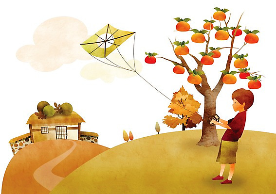 전신 PSD 나무 식물 계절 남자 어린이 백그라운드 일러스트 주택 초가집 감 한명 서기 미소 웃음 사람 풍경 가을 연 감나무 연날리기 방패연 박 실타래 얼레 남자한명만 어린이만 가을배경 국내일러스트 1 과일 모션 한옥 표정 건물 놀이용품 전통놀이 남자만 파일형식 가을_계절