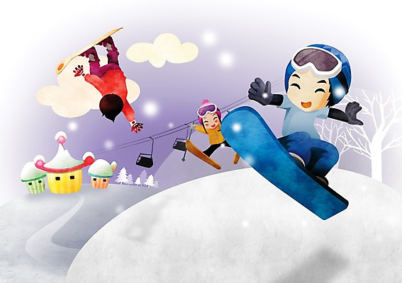 전신 PSD 나무 식물 구름 계절 여자 남자 백그라운드 겨울 일러스트 리조트 스키 미소 웃음 사람 풍경 성인 세명 눈 스노우보드 보드 리프트 성인만 겨울배경 국내일러스트 자연요소 스포츠 날씨 겨울스포츠 표정 보드_스포츠 파일형식