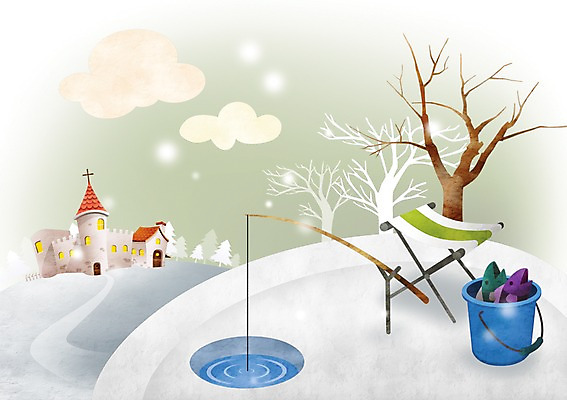 PSD 나무 식물 구름 계절 백그라운드 겨울 의자 일러스트 낚시 어류 풍경 사람없음 건물 교회 나뭇가지 낚싯대 양동이 언덕 얼음낚시 낚시의자 겨울배경 국내일러스트 자연요소 건축물 가구 종교건축 레저 수중동물 낚시용품 파일형식