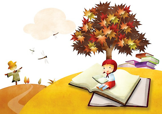 전신 PSD 나무 식물 동물 구름 계절 여자 곤충 백그라운드 단풍 낙엽 일러스트 단풍나무 한명 미소 웃음 사람 앉기 풍경 성인 책 독서 가을 잠자리 허수아비 여자만 여자한명만 성인여자만 성인만 가을배경 국내일러스트 자연요소 1 잎 농업 모션 표정 파일형식 가을_계절