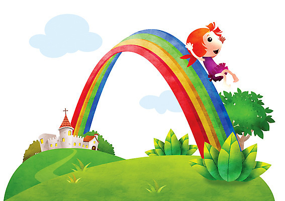 전신 PSD 나무 식물 구름 계절 여자 어린이 백그라운드 십자가 무지개 일러스트 한명 미소 웃음 사람 풍경 소녀 건물 교회 봄 언덕 여자만 여자한명만 어린이만 소녀만 소녀한명만 봄배경 국내일러스트 자연요소 1 건축물 종교건축 표정 파일형식