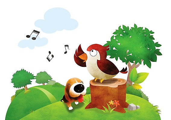 PSD 나무 식물 동물 구름 계절 꽃 음악 백그라운드 음표 일러스트 노래 포유류 조류 풍경 사람없음 봄 돌_바위 조약돌 기둥 개 강아지 언덕 나무기둥 나무밑둥 봄배경 국내일러스트 자연요소 기호 건축 문화예술 반려동물 파일형식