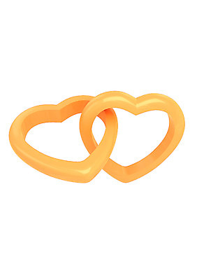 PSD 편집이미지 컬러 사랑 사람없음 그래픽 3D소스 3D 금색 하트 고리 황금 연결 입체 오브젝트 편집소스 편집3D 모양 감정 디지털합성 파일형식