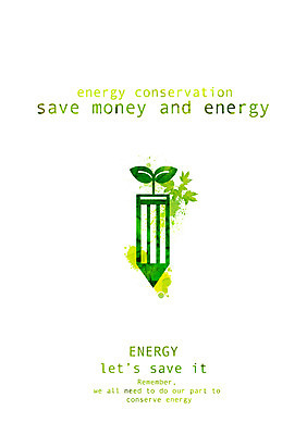 PSD 식물 캠페인 잎 일러스트 사람없음 초록색 필기구 연필 새싹 에너지 절약 그린에너지 사회이슈 에너지절약 절약생활 국내일러스트 컬러 컨셉 문구용품 학용품 파일형식