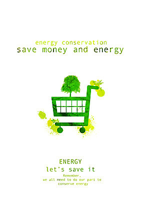 PSD 나무 식물 캠페인 잎 일러스트 사람없음 초록색 쇼핑 카트 수레 에너지 절약 그린에너지 사회이슈 절약생활 국내일러스트 컬러 컨셉 파일형식