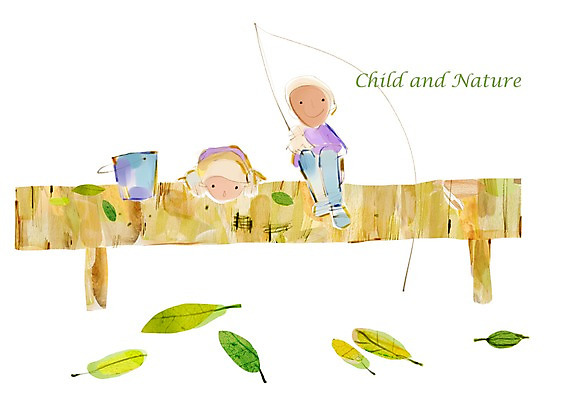 PSD 식물 여자 남자 어린이 잎 의자 일러스트 자연 놀이 낚시 미소 웃음 사람 소녀 소년 두명 낚싯대 양동이 순수 어린이만 국내일러스트 가구 컨셉 레저 표정 낚시용품 생태계 파일형식