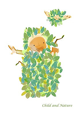 PSD 식물 동물 남자 어린이 잎 일러스트 자연 놀이 조류 한명 미소 웃음 사람 소년 숲 순수 남자만 남자한명만 어린이만 소년만 소년한명만 국내일러스트 1 컨셉 표정 생태계 파일형식