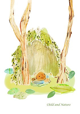 PSD 나무 식물 여자 어린이 엎드리기 잎 일러스트 자연 놀이 나뭇잎 한명 미소 웃음 사람 소녀 순수 움막 여자만 여자한명만 어린이만 소녀만 소녀한명만 국내일러스트 1 컨셉 모션 표정 생태계 파일형식