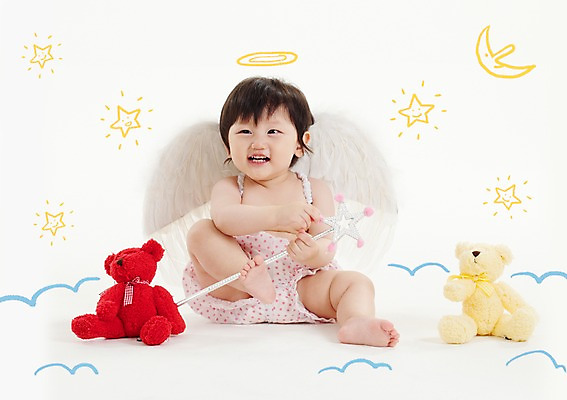 전신 PSD 구름 편집이미지 응시 여자 별 인형 날개 포토일러 천사 합성일러스트 한명 미소 웃음 사람 앉기 동양인 곰인형 한국인 달 아기 요술봉 여자만 여자한명만 아기만 여자아기만 여자아기한명만 이미지편집 자연요소 1 시선 모션 표정 인종 파일형식