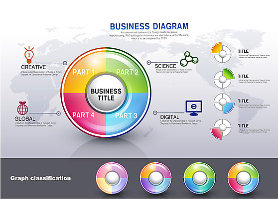 컬러 세계지도 지도 일러스트 비즈니스 전구 통계 수치 그래프 사람없음 컴퓨터 컬러풀 지구본 모니터 자료 인포그래픽 구 원형 표 입체 원그래프 서류판 국내일러스트 AI파일 도형 전자제품 세계 사무용품 파일형식 벡터