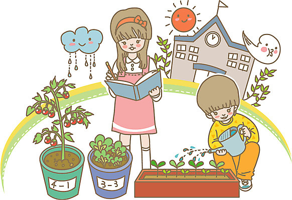 전신 식물 구름 여자 어린이교육 교육 열매 남자 화분 어린이 잎 일러스트 학교 주전자 서기 미소 웃음 사람 앉기 소녀 소년 두명 건물 책 친구 태양 필기구 연필 새싹 공책 물뿌리개 관찰 기록 물주기 관찰일기 어린이만 국내일러스트 AI파일 자연요소 건축물 관계 모션 주방용품 문구용품 학용품 표정 일기 파일형식 벡터