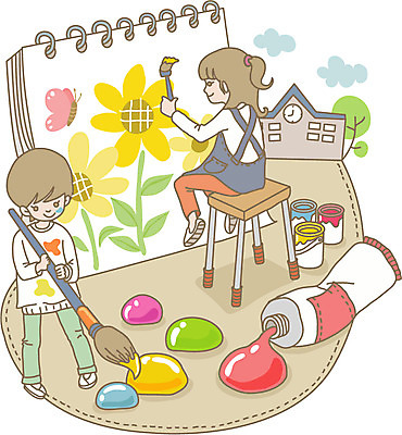 전신 나무 식물 동물 구름 여자 어린이교육 교육 남자 꽃 어린이 나비 곤충 의자 일러스트 학교 수업 해바라기 미술 서기 미소 웃음 사람 앉기 소녀 소년 두명 건물 친구 물감 그림물감 붓 그리기 팔레트 스케치북 그림 페인트통 미술교육 어린이만 국내일러스트 AI파일 자연요소 건축물 가구 관계 모션 문화예술 학용품 통 표정 페인트 미술도구 파일형식 벡터