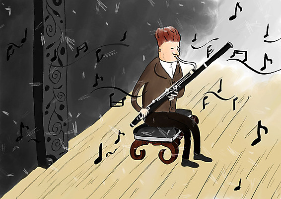 전신 PSD 남자 문화 예술 악기 음악 연주 의자 음표 일러스트 문화예술 관악기 한명 사람 앉기 성인 공연 클래식 우아함 바순 남자만 남자한명만 성인남자만 성인만 국내일러스트 1 기호 가구 컨셉 모션 이벤트 파일형식