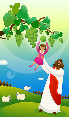 전신 나무 식물 동물 구름 여자 열매 남자 기독교 종교 어린이 백그라운드 잎 과일 일러스트 포유류 안기 포도 서기 미소 웃음 사람 소녀 초원 성인 두명 울타리 믿음 희망 목초지 목장 양 예수 포도나무 양떼 양떼목장 포도잎 국내일러스트 AI파일 자연요소 감정 모션 표정 담장 신_종교 과일나무 파일형식 벡터 초원_자연