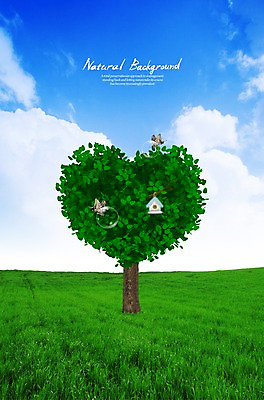 PSD 나무 식물 동물 구름 편집이미지 나비 곤충 하늘 잔디 초원 사람없음 물방울 하트 풀 공기방울 이미지편집 자연요소 모양 파일형식