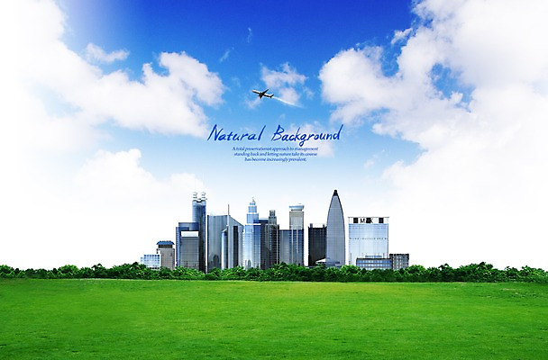 PSD 나무 식물 구름 편집이미지 하늘 비행기 빌딩 잔디 초원 사람없음 건물 풀 이미지편집 자연요소 건축물 항공교통 대중교통 파일형식