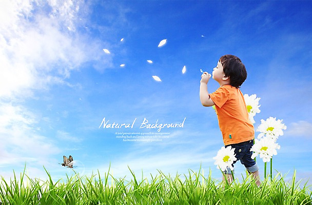 전신 PSD 식물 구름 편집이미지 응시 남자 꽃잎 꽃 어린이 하늘 한명 서기 사람 소년 잔디 초원 옆모습 풀 불기 남자만 남자한명만 어린이만 소년만 소년한명만 이미지편집 자연요소 1 시선 뷰포인트 모션 파일형식