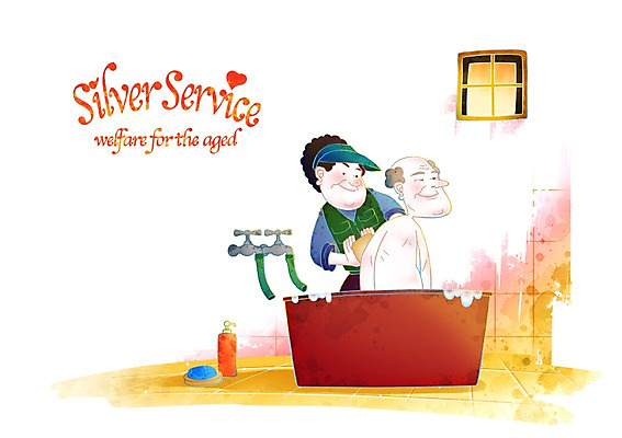 PSD 라이프스타일 여자 할아버지 노년 남자 일러스트 미소 웃음 사람 앉기 성인 두명 라이프 실버라이프 노후 목욕 욕실 봉사 도움 사회 실버 자원봉사자 사회이슈 사회복지 복지 수도꼭지 화장실 노인복지 수도 사회봉사 대야 수도_상하수도 노인만 성인만 국내일러스트 컨셉 모션 표정 생활 청결 공동체 상하수도 파일형식