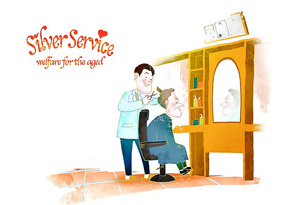 PSD 라이프스타일 할아버지 노년 남자 의자 일러스트 서기 미소 웃음 사람 앉기 성인 두명 라이프 실버라이프 노후 거울 봉사 도움 사회 실버 자원봉사자 이발 사회이슈 사회복지 복지 노인복지 사회봉사 이발소 이발사 남자만 성인남자만 노인만 성인만 노인남자만 국내일러스트 가구 컨셉 모션 표정 생활 뷰티샵 공동체 파일형식