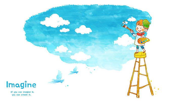 전신 PSD 동물 구름 남자 어린이 의자 일러스트 상상 조류 하늘 상상일러스트 한명 서기 미소 웃음 사람 소년 판타지 붓 그리기 팔레트 그림 페인트붓 화가 남자만 남자한명만 어린이만 소년만 소년한명만 국내일러스트 자연요소 직업 1 가구 모션 표정 파일형식