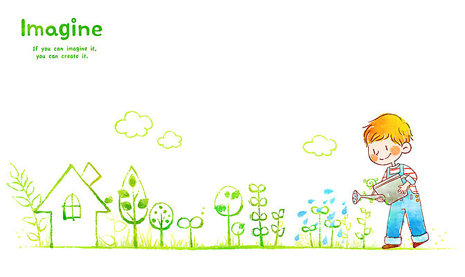 전신 PSD 나무 식물 남자 어린이 일러스트 상상 주전자 주택 상상일러스트 한명 서기 미소 웃음 사람 소년 판타지 물뿌리개 풀 물주기 남자만 남자한명만 어린이만 소년만 소년한명만 국내일러스트 1 모션 주방용품 표정 건물 파일형식