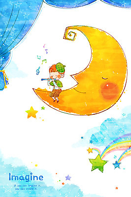 전신 PSD 남자 별 어린이 악기 무지개 연주 음표 일러스트 상상 상상일러스트 한명 미소 웃음 사람 앉기 소년 판타지 달 커튼 높은음자리표 피리 남자만 남자한명만 어린이만 소년만 소년한명만 국내일러스트 자연요소 1 기호 음악 모션 표정 목관악기 파일형식