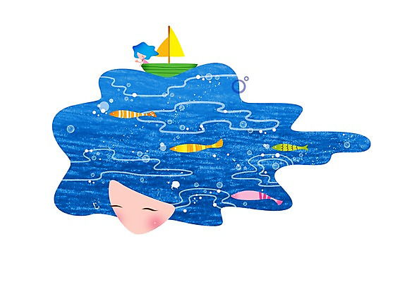 PSD 캐릭터 라이프스타일 여자 여유 바다 여행 일러스트 어류 한명 미소 웃음 사람 해변 라이프 돛단배 바다여행 선박 여자만 여자한명만 국내일러스트 일러캐릭터 1 감정 수상교통 배_교통 표정 생활 수중동물 파일형식