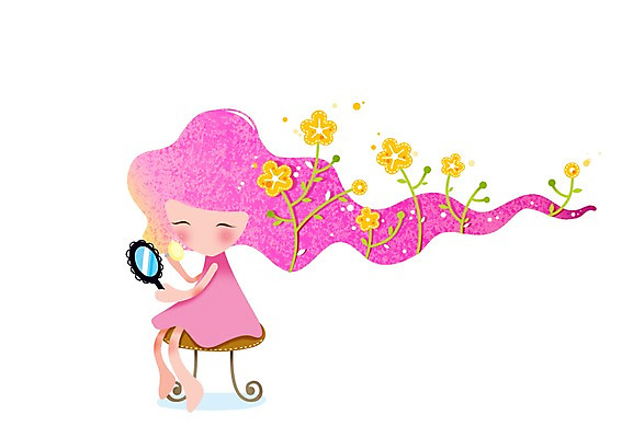 전신 PSD 식물 캐릭터 라이프스타일 여자 꽃 여유 의자 일러스트 한명 미소 웃음 사람 앉기 라이프 화장 화장품 거울 손거울 여자만 여자한명만 국내일러스트 일러캐릭터 1 감정 가구 모션 표정 생활 뷰티 파일형식