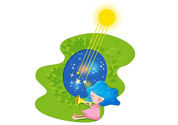 전신 PSD 식물 캐릭터 라이프스타일 여자 별 여유 악기 잎 연주 일러스트 관악기 한명 미소 웃음 사람 앉기 라이프 태양 나팔 여자만 여자한명만 국내일러스트 일러캐릭터 자연요소 1 감정 음악 모션 표정 생활 파일형식