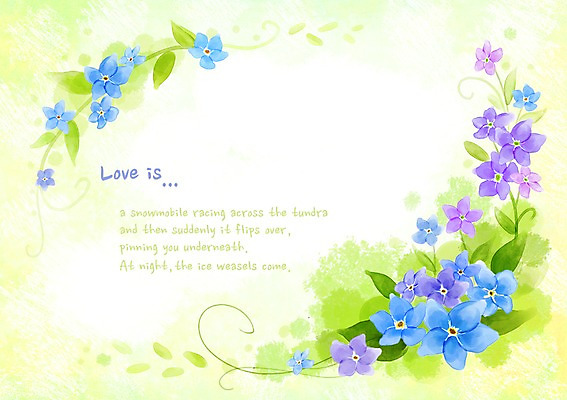 PSD 식물 배너 꽃 화초 액자 백그라운드 잎 꽃백그라운드 일러스트 자연 프레임 틀 사람없음 파란색 보라색 공백 편지 편지지 국내일러스트 컬러 생태계 파일형식