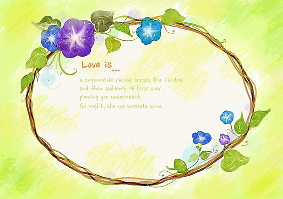 PSD 식물 배너 꽃 화초 액자 백그라운드 잎 꽃백그라운드 일러스트 자연 프레임 틀 사람없음 파란색 보라색 공백 편지 편지지 나팔꽃 국내일러스트 컬러 생태계 파일형식