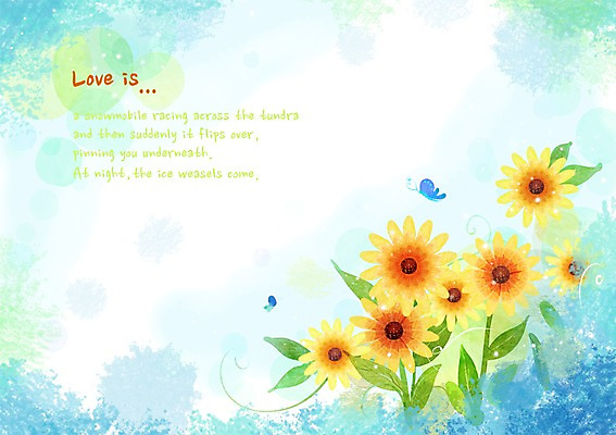 PSD 식물 동물 배너 꽃 화초 나비 곤충 액자 백그라운드 잎 꽃백그라운드 일러스트 자연 프레임 틀 사람없음 노란색 공백 편지 편지지 국내일러스트 컬러 생태계 파일형식