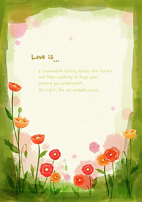 PSD 식물 배너 꽃 화초 액자 백그라운드 잎 꽃백그라운드 일러스트 자연 프레임 틀 사람없음 빨간색 주황색 공백 편지 편지지 국내일러스트 컬러 생태계 파일형식