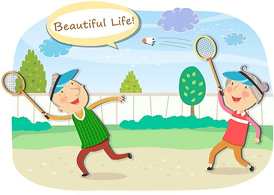 전신 나무 식물 구름 라이프스타일 부부 커플 여자 할아버지 노년 남자 할머니 여유 일러스트 공 하늘 휴식 서기 미소 웃음 사람 성인 두명 라이프 실버라이프 노후 운동 노부부 라켓 배드민턴라켓 실버 셔틀콕 즐거움 배드민턴 노인만 성인만 국내일러스트 AI파일 자연요소 감정 스포츠용품 컨셉 관계 모션 표정 건강 생활 구기 파일형식 벡터