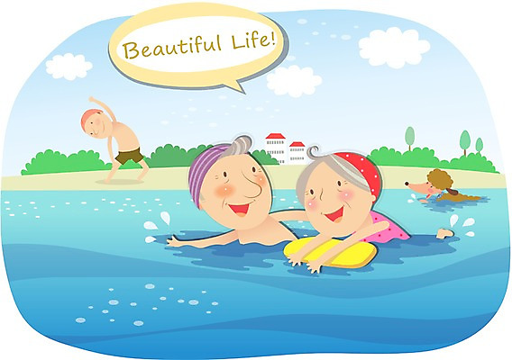 나무 식물 동물 구름 라이프스타일 부부 커플 여자 할아버지 노년 남자 할머니 여유 일러스트 포유류 하늘 휴식 수영장 미소 웃음 사람 빌딩 상반신 성인 두명 건물 라이프 실버라이프 노후 운동 노부부 수영 스트레칭 실버 개 강아지 즐거움 체조 노인만 성인만 국내일러스트 AI파일 자연요소 건축물 감정 컨셉 관계 표정 건강 생활 반려동물 수상스포츠 파일형식 벡터