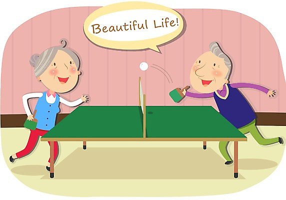 전신 라이프스타일 부부 커플 여자 할아버지 노년 남자 할머니 여유 일러스트 공 휴식 서기 미소 웃음 사람 성인 두명 라이프 실버라이프 노후 운동 노부부 라켓 탁구채 실버 탁구 즐거움 탁구공 탁구대 탁구장 노인만 성인만 국내일러스트 AI파일 감정 스포츠용품 컨셉 스포츠시설 관계 모션 표정 건강 생활 구기 탁구용품 파일형식 벡터