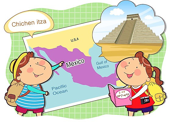 건축물 여자 남자 건축 여유 어린이 해외여행 여행 지도 가방 일러스트 배낭 멕시코 서기 미소 웃음 사람 손짓 소녀 소년 두명 건물 책 관광지 여행객 계단 검지손가락 가리킴 즐거움 배낭여행 여행지도 치첸이차 어린이만 국내일러스트 AI파일 해외 잡화 감정 북아메리카 손가락 모션 표정 마야문명 파일형식 벡터