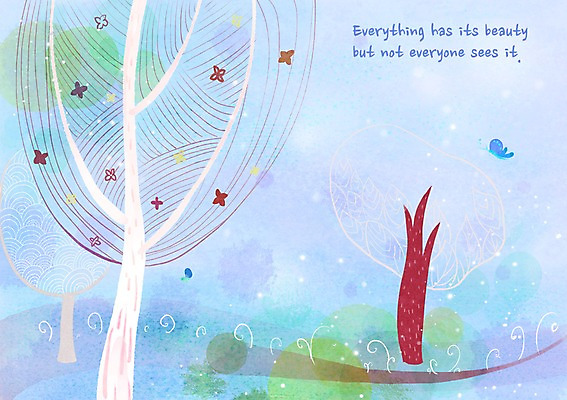 PSD 나무 식물 동물 나비 곤충 백그라운드 잎 일러스트 자연 나뭇잎 풍경 사람없음 자연백그라운드 국내일러스트 생태계 파일형식