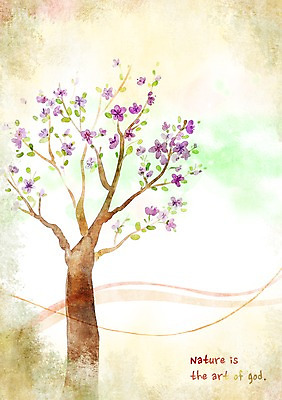 PSD 나무 식물 꽃잎 꽃 백그라운드 잎 일러스트 자연 나뭇잎 꽃나무 풍경 사람없음 자연백그라운드 국내일러스트 생태계 파일형식