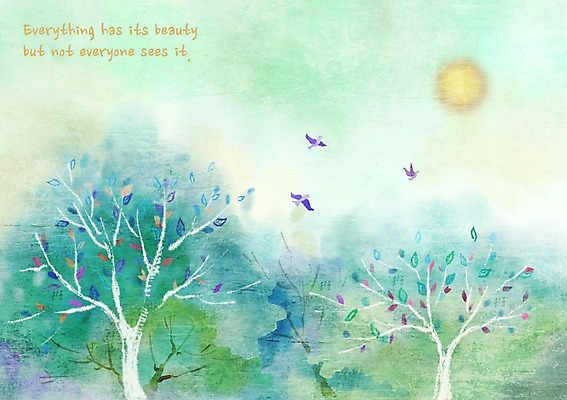 PSD 나무 식물 동물 백그라운드 잎 일러스트 자연 조류 나뭇잎 풍경 사람없음 태양 자연백그라운드 국내일러스트 자연요소 생태계 파일형식