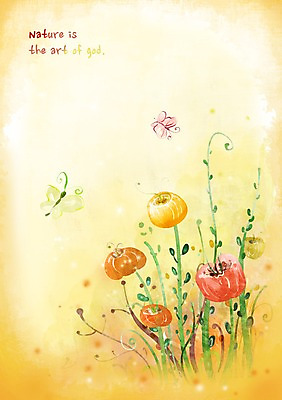 PSD 식물 동물 꽃잎 꽃 줄기 나비 곤충 백그라운드 잎 꽃백그라운드 일러스트 자연 풍경 사람없음 자연백그라운드 국내일러스트 생태계 파일형식