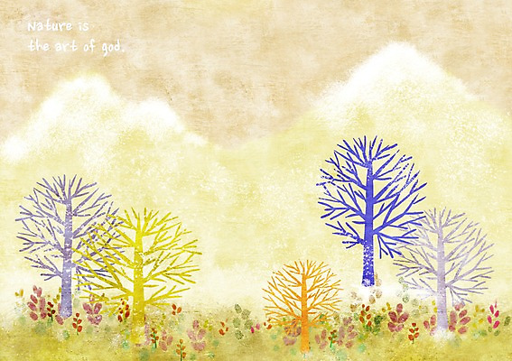 PSD 나무 식물 백그라운드 잎 일러스트 자연 나뭇잎 산 풍경 사람없음 나뭇가지 자연백그라운드 국내일러스트 생태계 파일형식