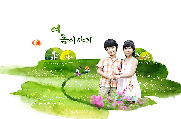 PSD 편집이미지 학생 라이프스타일 계절 여자 남자 어린이라이프 초등학생 어린이 포즈 꽃밭 밭 모션 방학 여름방학 서기 미소 웃음 사람 동양인 소녀 소년 두명 라이프 앞모습 10대 여름 친구 한국인 농촌 시골 반지 체험학습 꽃반지 십대만 이미지편집 꽃 뷰포인트 농업 장신구 관계 청소년 휴가 표정 인종 생활 체험 파일형식 여름_계절