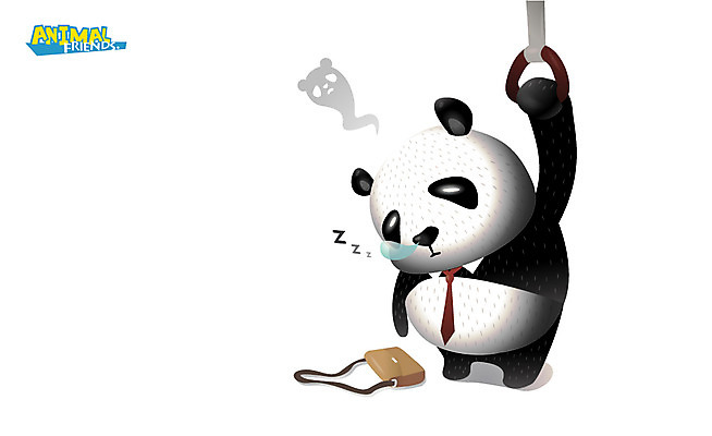 동물 척추동물 캐릭터 동물캐릭터 일러스트 포유류 넥타이 애니멀프린트 피곤 손잡이 사람없음 판다 곰캐릭터 퇴근 퇴근길 일러캐릭터 AI파일 잡화 컨셉 곰 출퇴근 파일형식 벡터