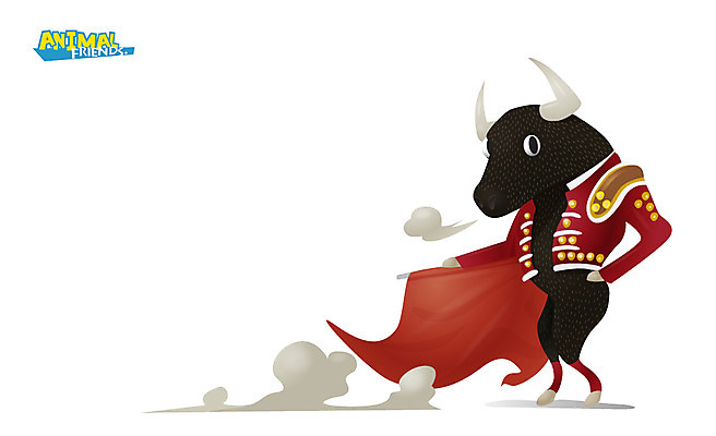 동물 척추동물 캐릭터 동물캐릭터 일러스트 포유류 애니멀프린트 사람없음 직물 소 천 소캐릭터 투우 일러캐릭터 AI파일 파일형식 벡터