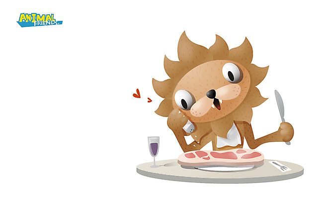 동물 척추동물 캐릭터 접시 동물캐릭터 포크 와인잔 일러스트 포유류 잔 애니멀프린트 육류 사람없음 컵 와인 양념 나이프 칼 사자 소금 육식 일러캐릭터 AI파일 식기 술잔 식재료 주류 파일형식 벡터