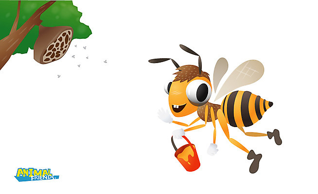 나무 식물 동물 캐릭터 동물캐릭터 곤충 일러스트 통 애니멀프린트 사람없음 벌레 꿀벌 벌 양동이 곤충캐릭터 꿀 벌집 꿀단지 벌꿀 일러캐릭터 AI파일 벌_곤충 파일형식 벡터