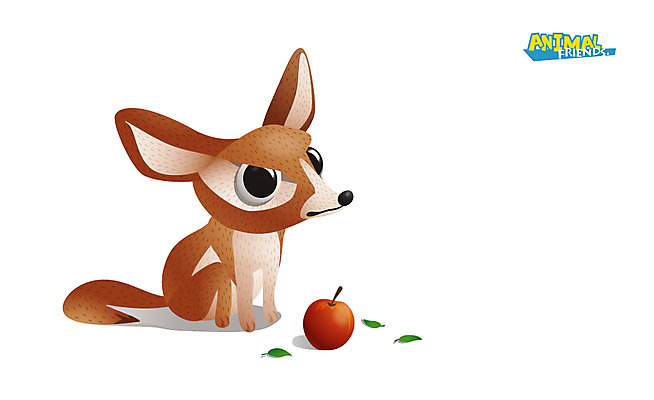 식물 동물 척추동물 캐릭터 열매 동물캐릭터 잎 과일 일러스트 포유류 나뭇잎 애니멀프린트 사람없음 사과 사막여우 여우캐릭터 일러캐릭터 AI파일 여우 파일형식 벡터