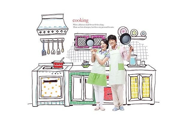 전신 PSD 편집이미지 라이프스타일 그릇 식기 접시 부부 커플 여자 남자 커플라이프 포즈 신혼부부 모션 포토일러 주방용품 남편 슬리퍼 요리 서기 미소 웃음 들기 사람 동양인 손짓 성인 두명 라이프 30대 주방 앞치마 한국인 아내 프라이팬 가스레인지 물병 물컵 서랍장 신혼 요리중 신혼생활 장년만 성인만 이미지편집 가구 생활용품 신발 관계 표정 인종 생활 컵 장년 가전제품 레인지 물통 파일형식